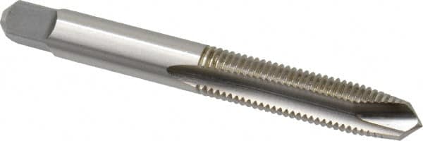 Kennametal - 5/16-24 UNF, 2 Flute, Bright Finish, High Speed Steel Spiral Point Tap - Plug Chamfer, Right Hand Thread, 2.72" OAL, 1-1/8" Thread Length, 0.318" Shank Diam, 3B Class of Fit, Series 5301 - Exact Tooling