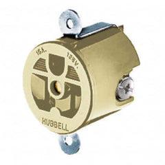 Hubbell Wiring Device-Kellems - 125V 15A NEMA 5-15R Industrial Grade Ivory Straight Blade Single Receptacle - Exact Tooling