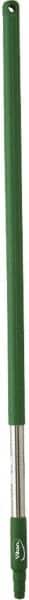 Vikan - 39-1/2 x 1-1/4" Stainless Steel Squeegee Handle - European Threaded Connection, Green - Exact Tooling
