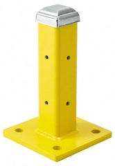 Steel King - Single 12 Inch High Corner and Center Steel Guard Rail Mount Post - Yellow, For Use with Steel King Railing - Exact Tooling