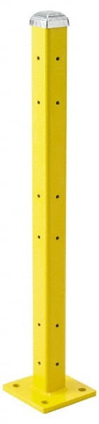 Steel King - Triple 42 Inch High Corner and Center Steel Guard Rail Mount Post - Yellow, For Use with Steel King Railing - Exact Tooling