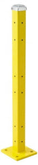Steel King - Triple 42 Inch High Corner and Center Steel Guard Rail Mount Post - Yellow, For Use with Steel King Railing - Exact Tooling