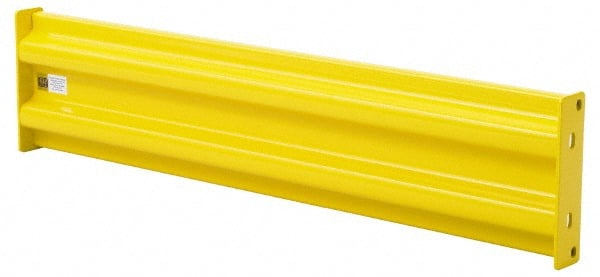 Steel King - 4-3/4' Long x 9-3/4" High, Yellow Steel Straight Standard Guard Rail - 2 Rails Accommodated, 2-5/8" Deep, 57 Lb - Exact Tooling