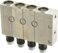 LDI Industries - 0.16 cc Output per Cycle, 4 Outlet Central Lubrication System Air-Operated Pump - 1" Wide x 4-3/64" High, Oil/Grease, 1/8-27 Outlet Thread, NPTF - Exact Tooling