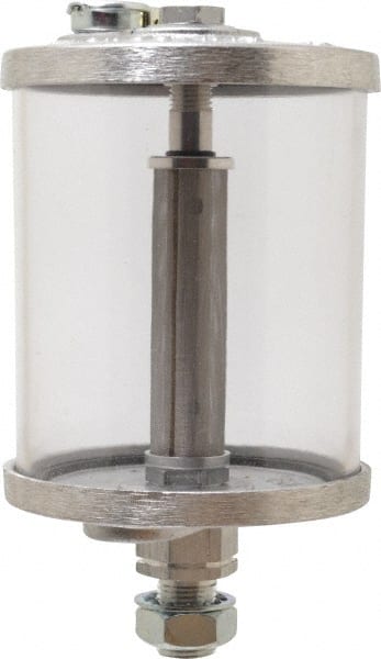 LDI Industries - 1 Outlet, Polymer Bowl, 0.47 L No Flow Control Oil Reservoir - 5/8-18 UNF Outlet, 3-1/2" Diam x 6-11/16" High, 60°C Max - Exact Tooling