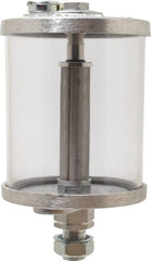 LDI Industries - 1 Outlet, Polymer Bowl, 0.47 L No Flow Control Oil Reservoir - 5/8-18 UNF Outlet, 3-1/2" Diam x 6-11/16" High, 60°C Max - Exact Tooling
