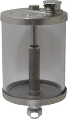 LDI Industries - 1 Outlet, Polymer Bowl, 0.95 L No Flow Control Oil Reservoir - 5/8-18 UNF Outlet, 4-1/4" Diam x 8-1/16" High, 60°C Max - Exact Tooling