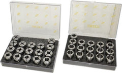 Kennametal - 33 Piece, 1/4" to 3/4" Capacity, Double Angle Collet Set - Series DA180 - Exact Tooling