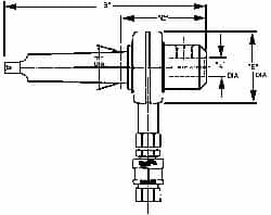 Collis Tool - 2MT Outside Taper, 3/4" Hole Diam, Coolant Adapter - 3.31" Projection, 6-1/4" OAL, Through Coolant - Exact Tooling