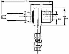 Collis Tool - 2MT Outside Taper, 1/2" Hole Diam, Coolant Adapter - 3.06" Projection, 6" OAL, Through Coolant - Exact Tooling