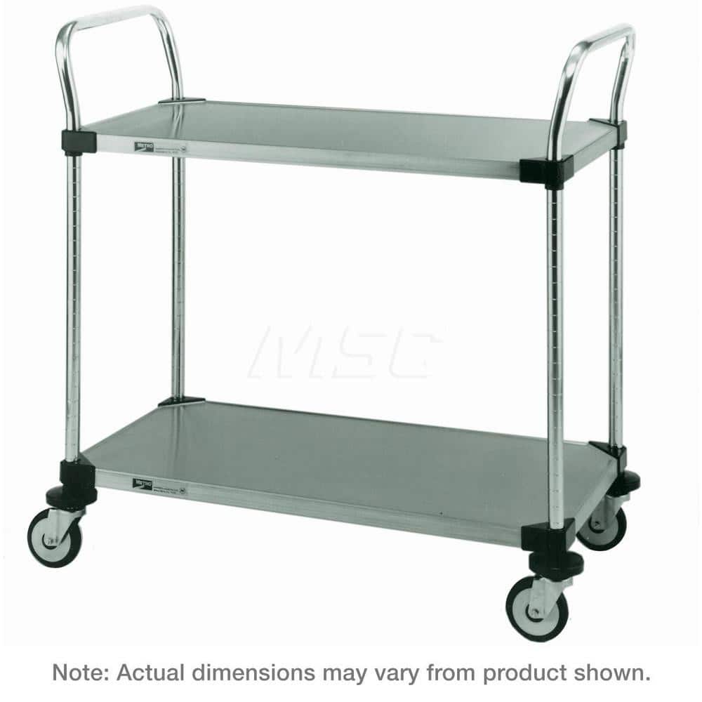 Metro - Carts; Type: Utility ; Load Capacity (Lb.): 375.000 ; Number of Shelves: 2 ; Width (Inch): 24 ; Length (Inch): 36 ; Height (Inch): 39 - Exact Tooling