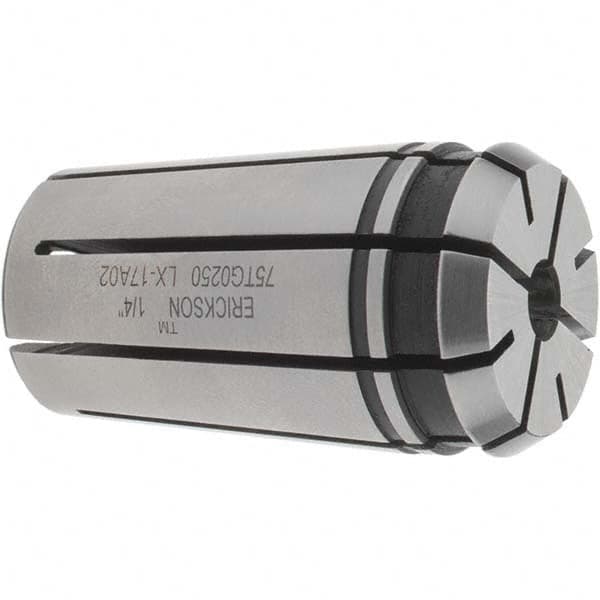 Kennametal - TG/PG 75 1/4" Standard Single Angle Collet - 6.35mm TIR, 46.81mm OAL, 6.35mm Overall Diam - Exact Tooling