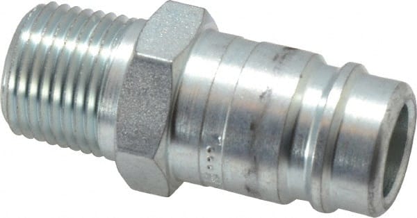 Parker - 1/2-14 Male NPT Industrial Pneumatic Hose Connector - Steel, 3/4" Body Diam - Exact Tooling