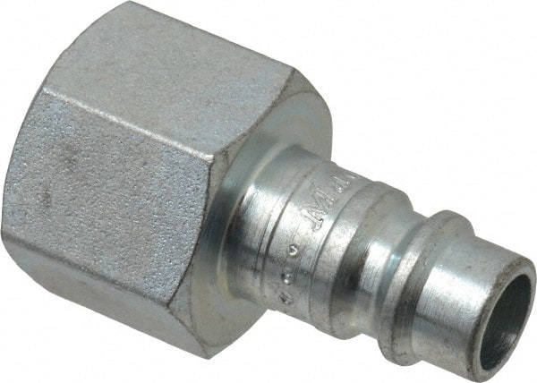 Parker - 3/8-18 Female NPTF European High Flow Pneumatic Hose Connector - Steel, 1/4" Body Diam - Exact Tooling