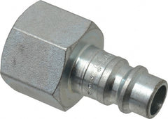 Parker - 3/8-18 Female NPTF European High Flow Pneumatic Hose Connector - Steel, 1/4" Body Diam - Exact Tooling