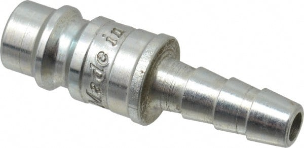 Parker - Hose Barb European High Flow Pneumatic Hose Connector - Steel, 1/4" Body Diam, 1/4" Hose ID - Exact Tooling
