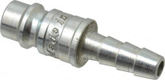 Parker - Hose Barb European High Flow Pneumatic Hose Connector - Steel, 1/4" Body Diam, 1/4" Hose ID - Exact Tooling