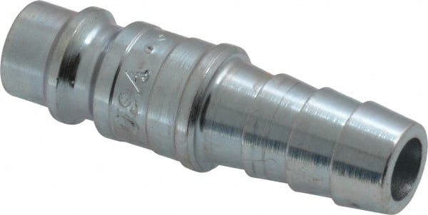 Parker - Hose Barb European High Flow Pneumatic Hose Connector - Steel, 1/4" Body Diam, 3/8" Hose ID - Exact Tooling