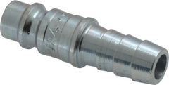 Parker - Hose Barb European High Flow Pneumatic Hose Connector - Steel, 1/4" Body Diam, 3/8" Hose ID - Exact Tooling