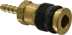 Parker - Hose Barb Industrial Pneumatic Hose Coupler - Brass, 1/4" Body Diam, 1/4" Hose ID - Exact Tooling