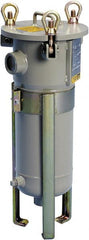 Parker - 2 Inch Pipe, FNPT End Connections, 18 Inch Long Cartridge, 42.56 Inch Long, Cartridge Filter Housing with Pressure Relief - 1 Cartridge, 50 Max GPM Flow Rate, 150 psi Max Working Pressure - Exact Tooling