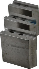 H & R Manufacturing - 1.5mm x 60° Serrated Attachment, Square Soft Lathe Chuck Jaw - 3 Jaws, Steel, 1" Btw Mount Hole Ctrs, 3-1/2" Long x 1-1/2" Wide x 3-1/2" High, 0.551" Groove, 12mm Fastener - Exact Tooling