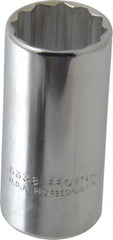 Proto - 1-3/16", 1/2" Drive, Deep Hand Socket - 12 Points, 3-1/4" OAL, Chrome Finish - Exact Tooling