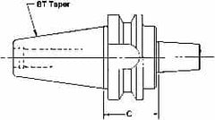 Interstate - BT50 Outside Taper, JT2 Inside Taper, BT to Jacobs Taper Adapter - 45mm Projection, 169mm OAL - Exact Tooling