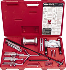 Proto - 18 Piece, 8" Spread, Wide Puller Set - 3 Jaws, 7" Reach - Exact Tooling