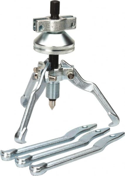 Proto - 5 Piece, 6 Ton Capacity, 7" Spread, Cone Puller Set - 3 Jaws, 6" Reach - Exact Tooling