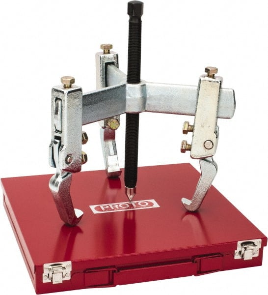 Proto - 12" Spread, 10 Ton Capacity, Puller - 10-1/4" Long, For Bearings, Gears & Pulleys - Exact Tooling