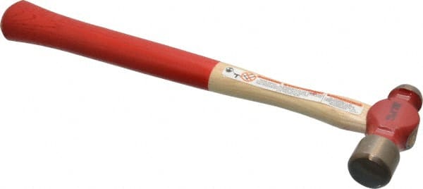Proto - 1/4 Lb Head Ball Pein Hammer - Wood Handle with Red Laquer Grip, 11" OAL - Exact Tooling