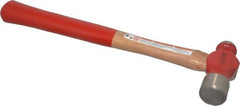 Proto - 1 Lb Head Ball Pein Hammer - Wood Handle with Red Laquer Grip, 14-1/2" OAL - Exact Tooling