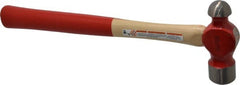 Proto - 1-1/2 Lb Head Ball Pein Hammer - Wood Handle with Red Laquer Grip, 15" OAL - Exact Tooling