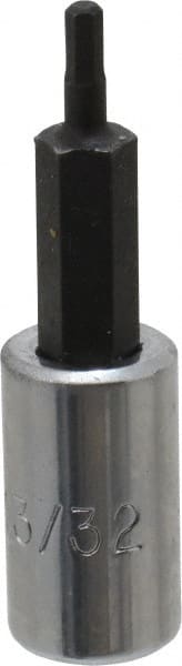 Proto - 1/4" Drive, 3/32" Hex Bit Socket - 1-7/8" OAL, 1" Bit Length - Exact Tooling