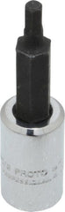 Proto - 1/4" Drive, 1/8" Hex Bit Socket - 1-7/8" OAL, 1" Bit Length - Exact Tooling