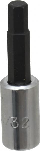 Proto - 1/4" Drive, 7/32" Hex Bit Socket - 1-7/8" OAL, 1" Bit Length - Exact Tooling