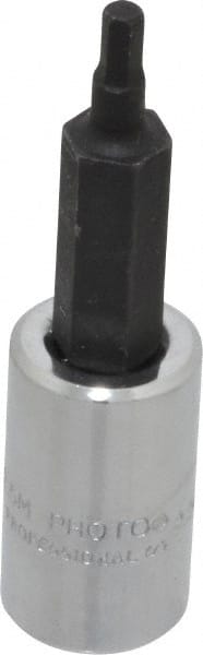 Proto - 1/4" Drive, 2.5mm Hex Bit Socket - 1-7/8" OAL, 1" Bit Length - Exact Tooling