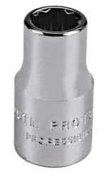 Proto - 1/4" Drive, Standard Hand Socket - 12 Points, Chrome Finish - Exact Tooling