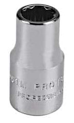 Proto - 1/4" Drive, Standard Hand Socket - 12 Points, Chrome Finish - Exact Tooling