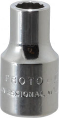 Proto - 1/4" Drive, Standard Hand Socket - 12 Points, 7/8" OAL, Chrome Finish - Exact Tooling