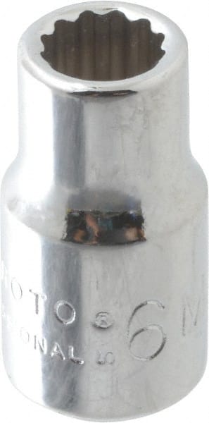 Proto - 1/4" Drive, Standard Hand Socket - 12 Points, 7/8" OAL, Chrome Finish - Exact Tooling