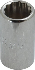 Proto - 1/4" Drive, Standard Hand Socket - 12 Points, 7/8" OAL, Chrome Finish - Exact Tooling