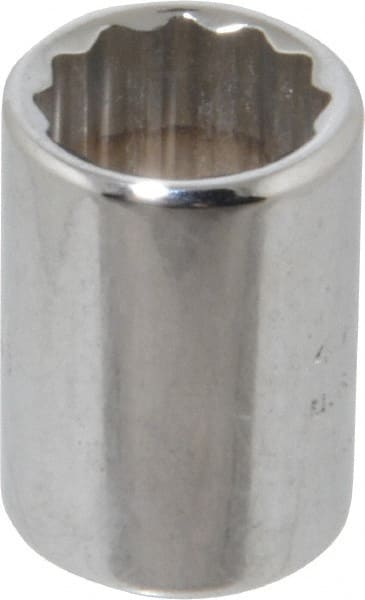 Proto - 1/4" Drive, Standard Hand Socket - 12 Points, 7/8" OAL, Chrome Finish - Exact Tooling