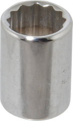 Proto - 1/4" Drive, Standard Hand Socket - 12 Points, 7/8" OAL, Chrome Finish - Exact Tooling
