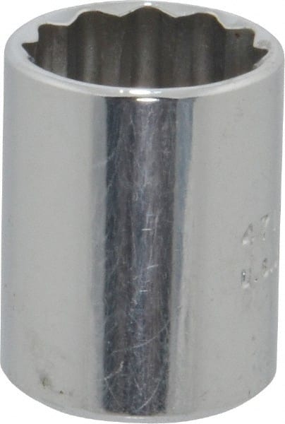 Proto - 1/4" Drive, Standard Hand Socket - 12 Points, 7/8" OAL, Chrome Vanadium, Chrome Finish - Exact Tooling