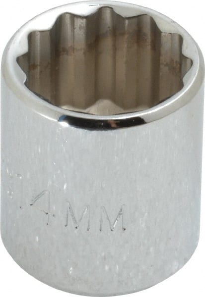 Proto - 1/4" Drive, Standard Hand Socket - 12 Points, 7/8" OAL, Chrome Finish - Exact Tooling