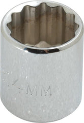 Proto - 1/4" Drive, Standard Hand Socket - 12 Points, 7/8" OAL, Chrome Finish - Exact Tooling