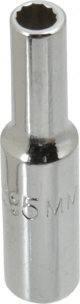 Proto - 1/4" Drive, Deep Hand Socket - 12 Points, 1-15/16" OAL, Chrome Vanadium, Chrome Finish - Exact Tooling