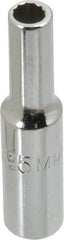 Proto - 1/4" Drive, Deep Hand Socket - 12 Points, 1-15/16" OAL, Chrome Vanadium, Chrome Finish - Exact Tooling